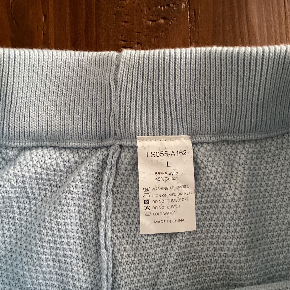 Soft Waffle Knit Pajama Set - Light Blue - Picture 16 of 16